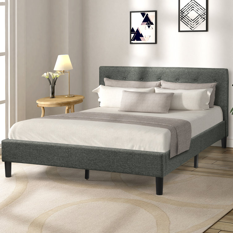 Latitude Run® Onslow Queen Tufted Low Profile Sleigh Bed Wayfair Canada